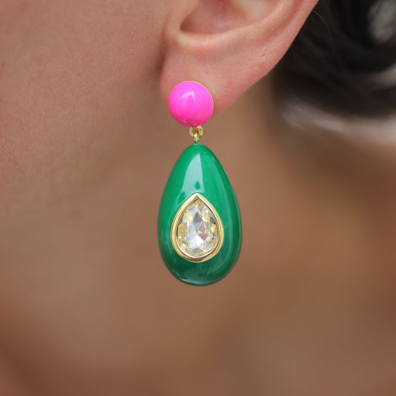 Drop Earrings With Crystal