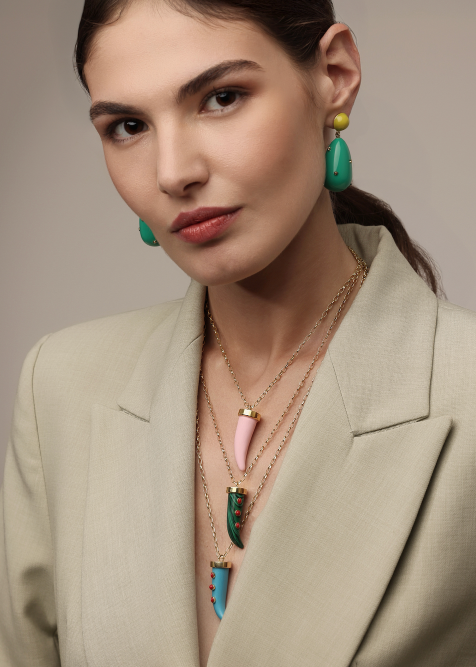 Malachite Fang Necklace