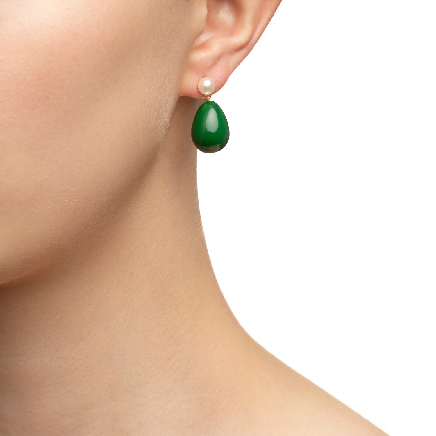 Green Mini Drop Earrings