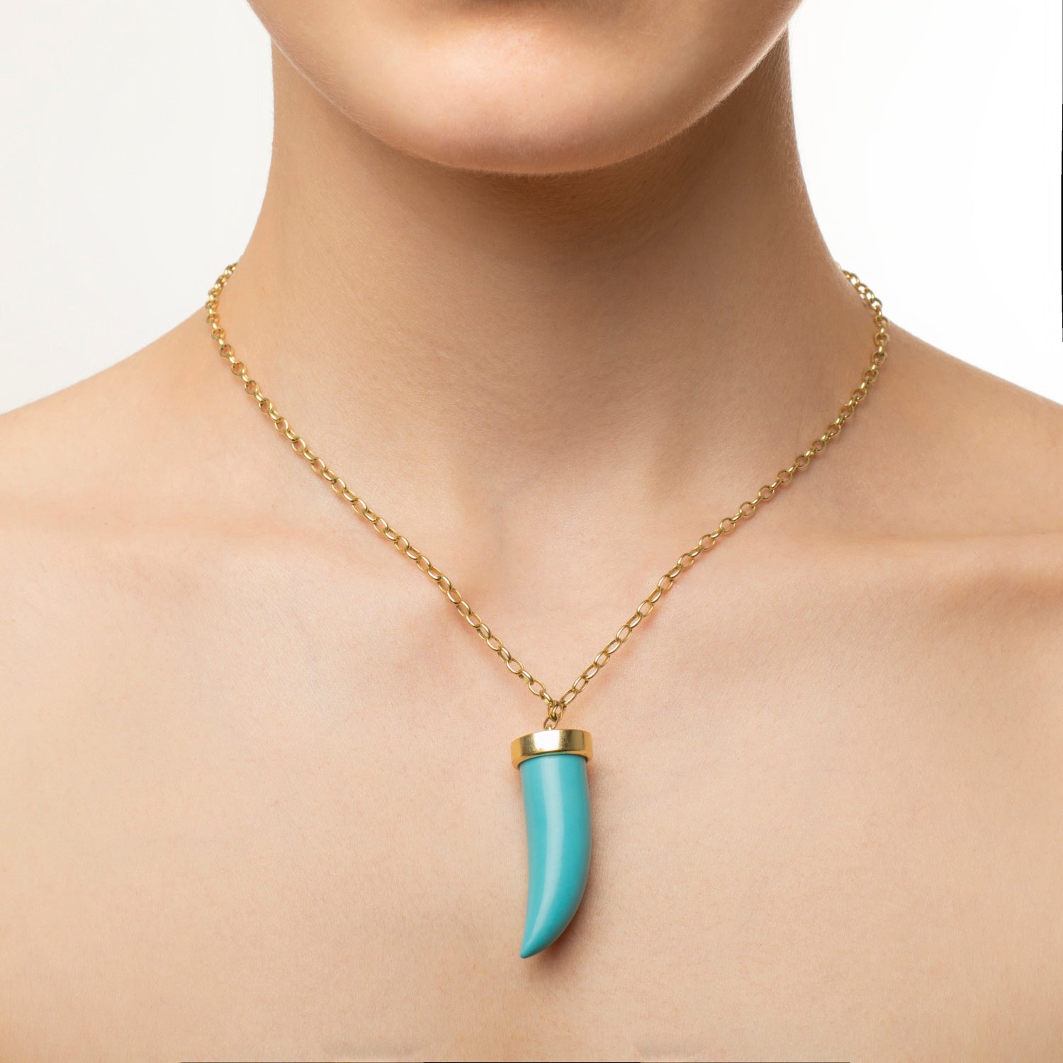 Turquoise Fang Necklace