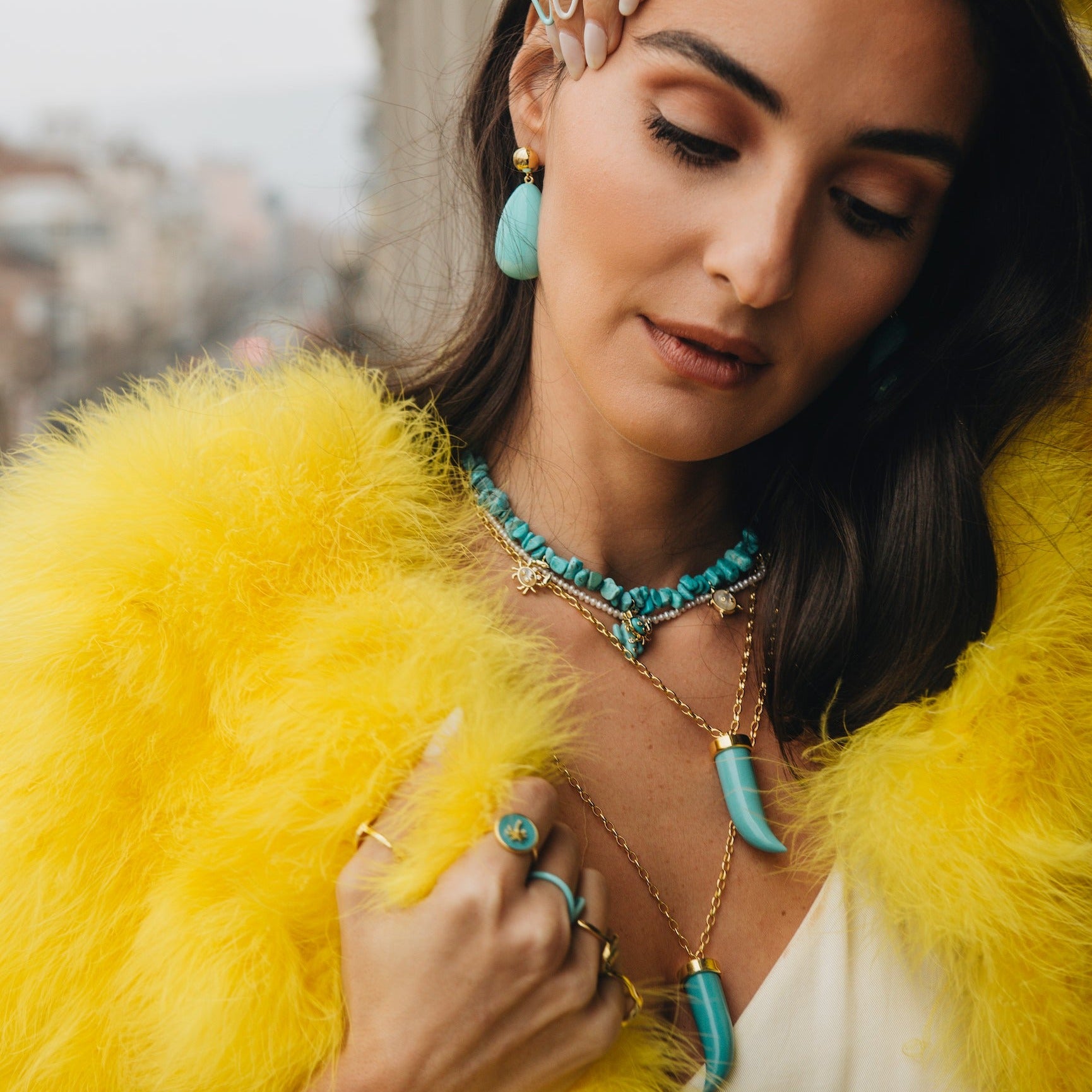Turquoise Fang Necklace