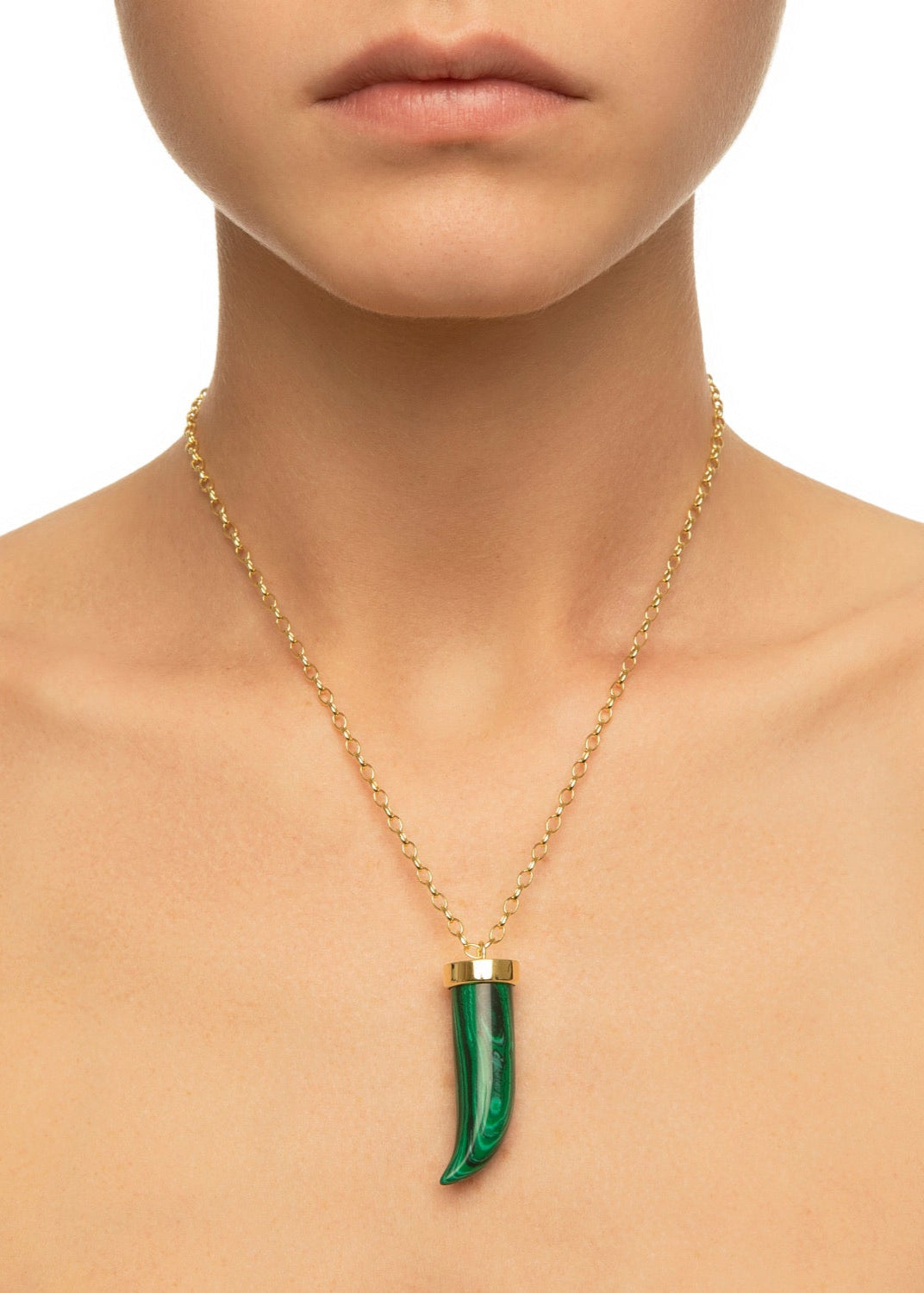 Malachite Fang Necklace