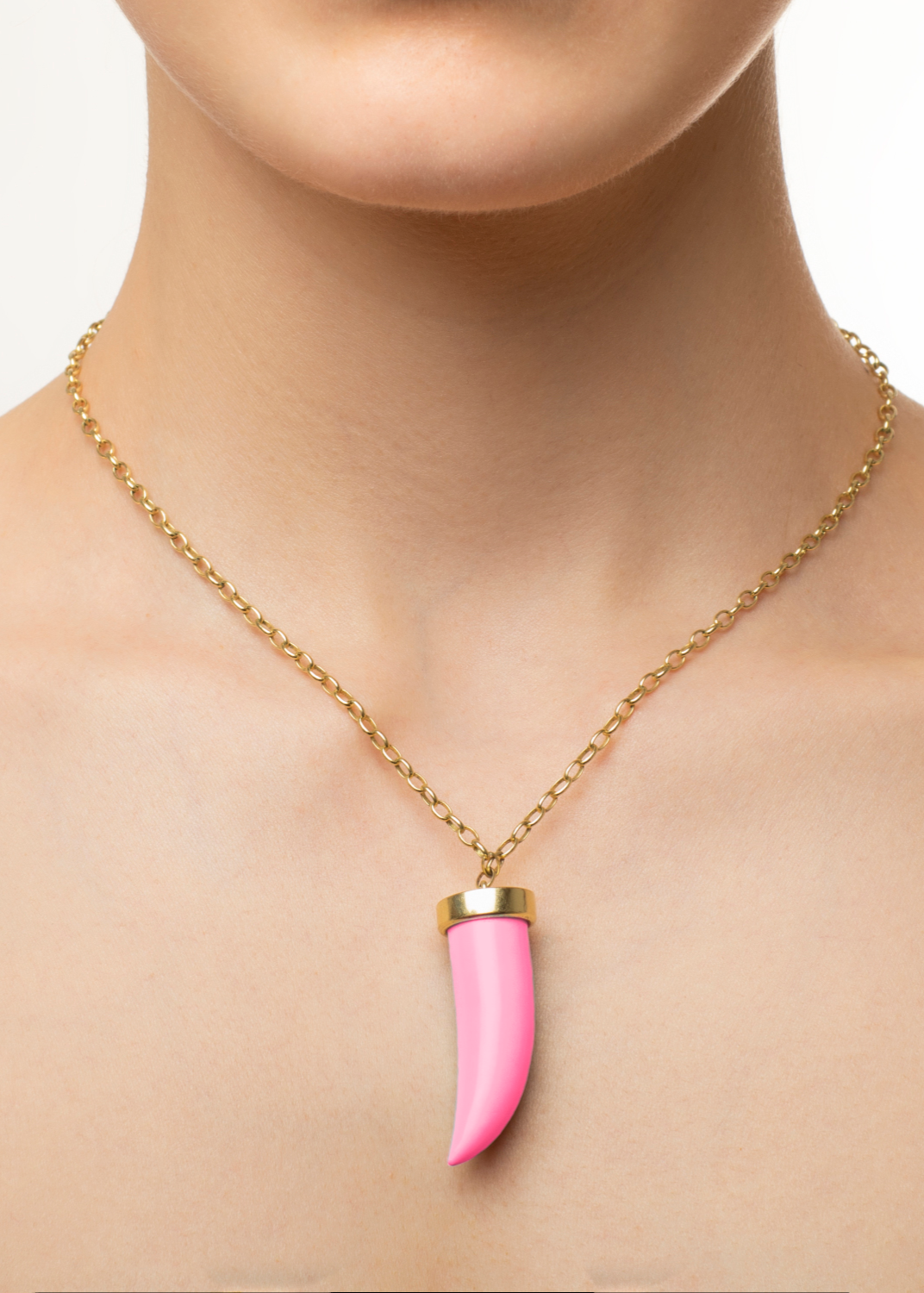 Pink Fang Necklace
