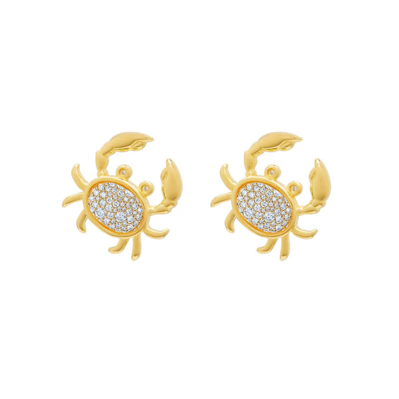 Shiny Stud Crab Earrings