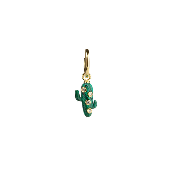 Mini Malachite Cactus Earrings