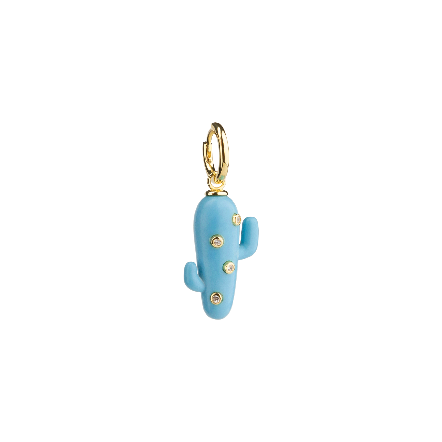 Large Turquoise Cactus Earrings