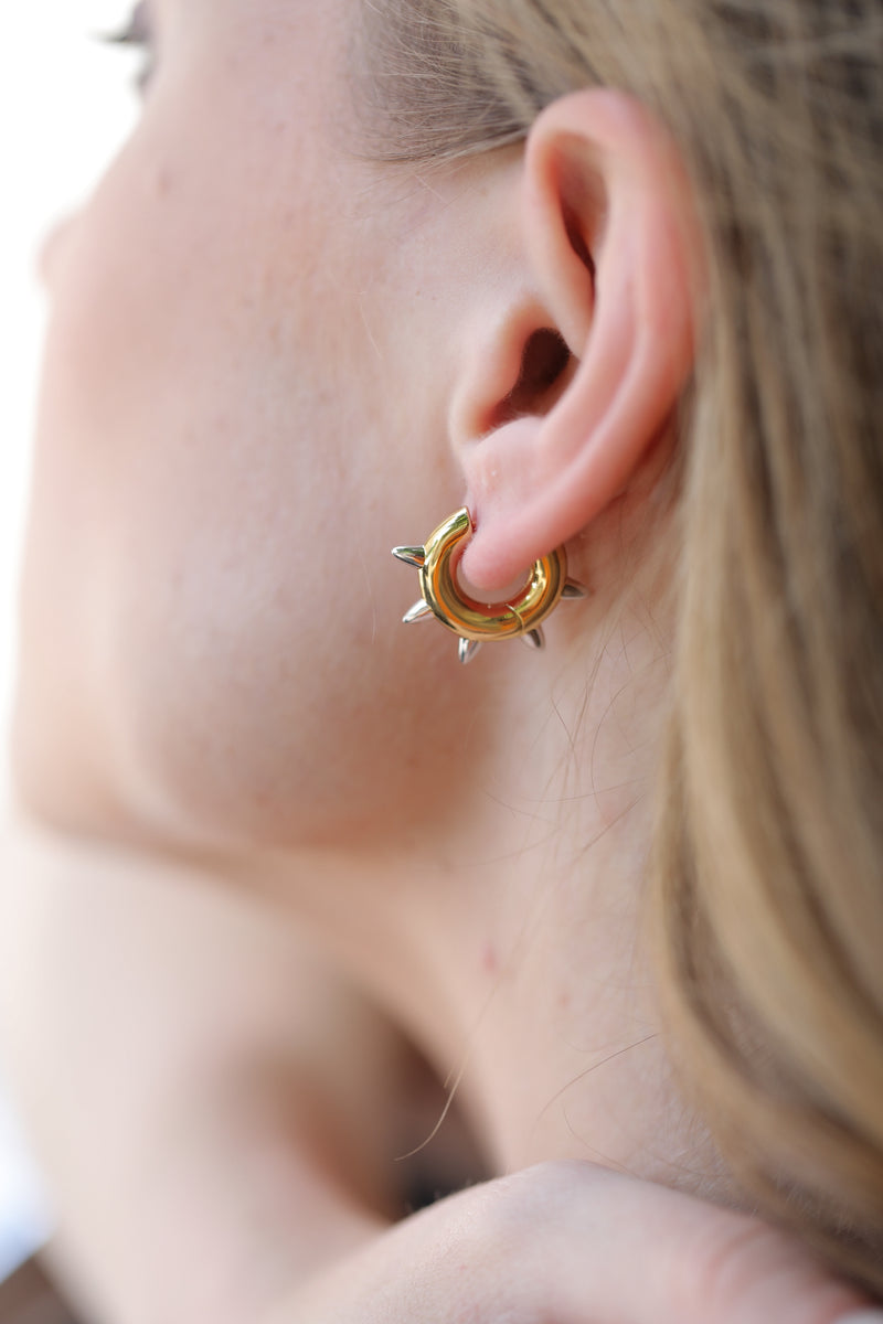 Single Hoop Earring with Spikes