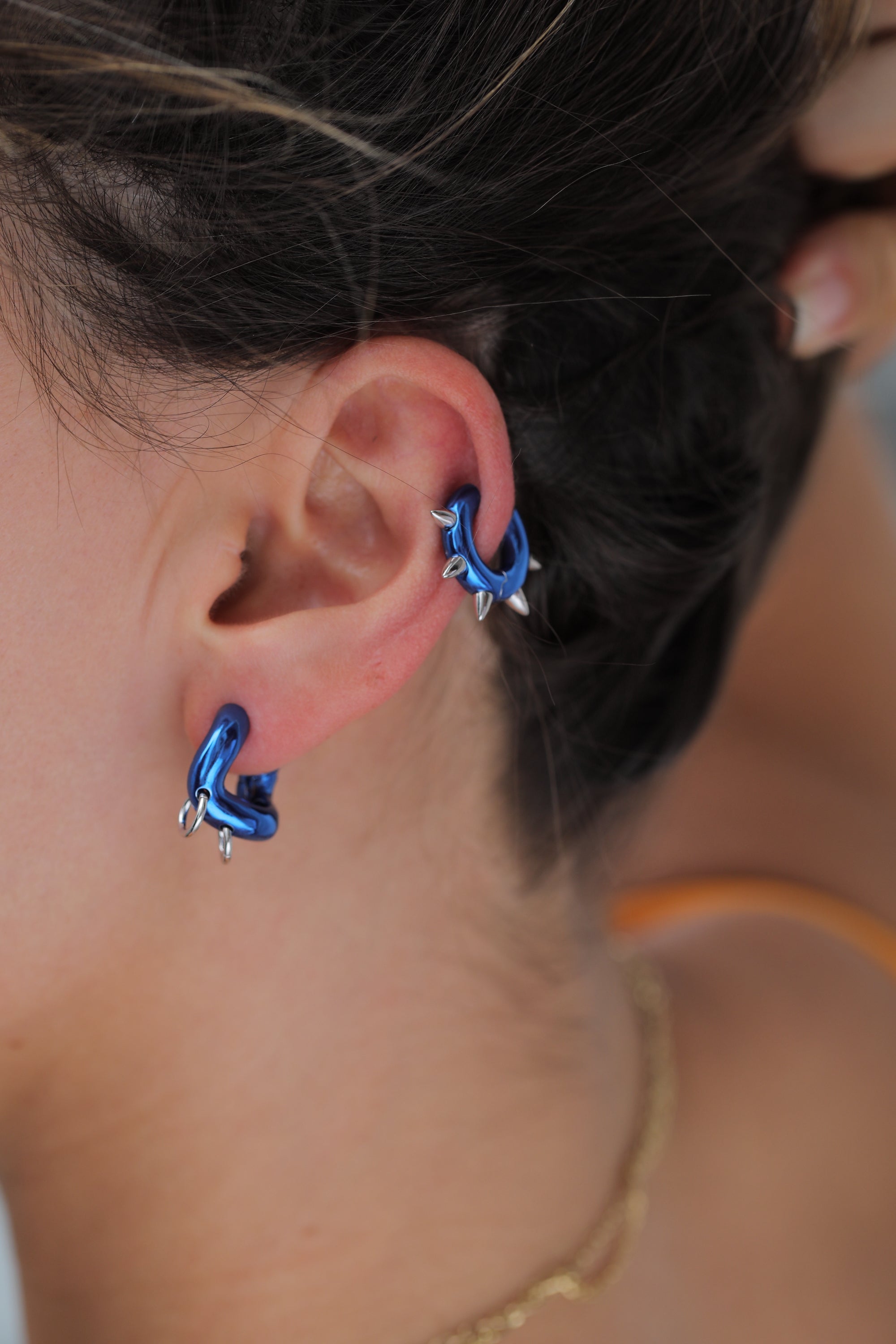 Blue Pierced Earrings