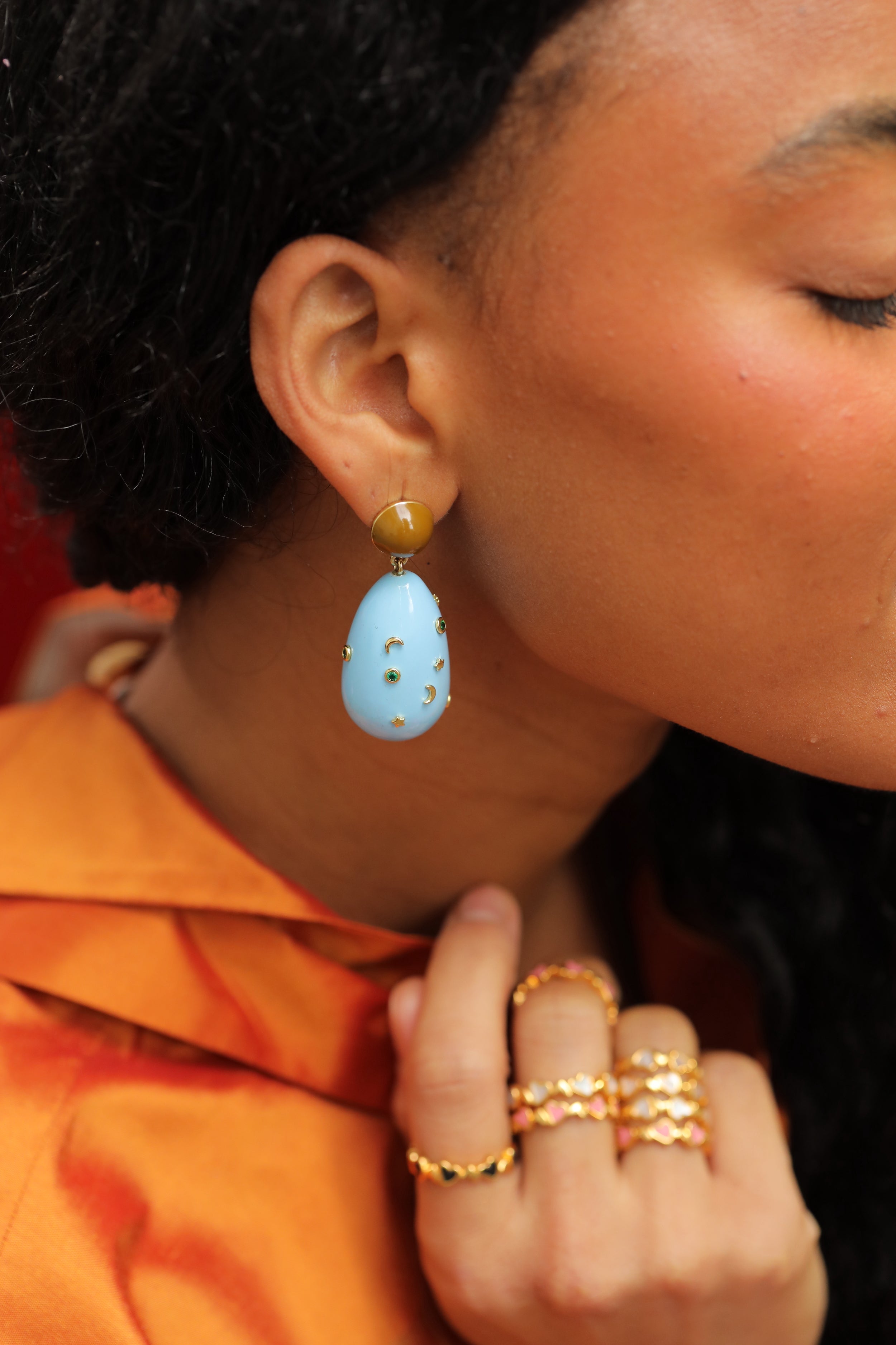 Large Galaxy Drop Earrings