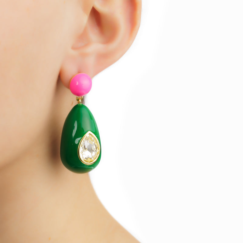 Drop Earrings With Crystal