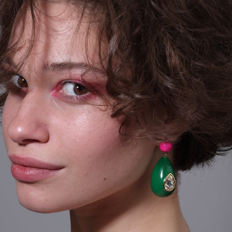 Drop Earrings With Crystal