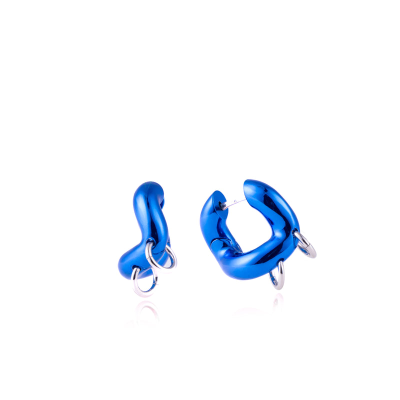Blue Hoop Earrings