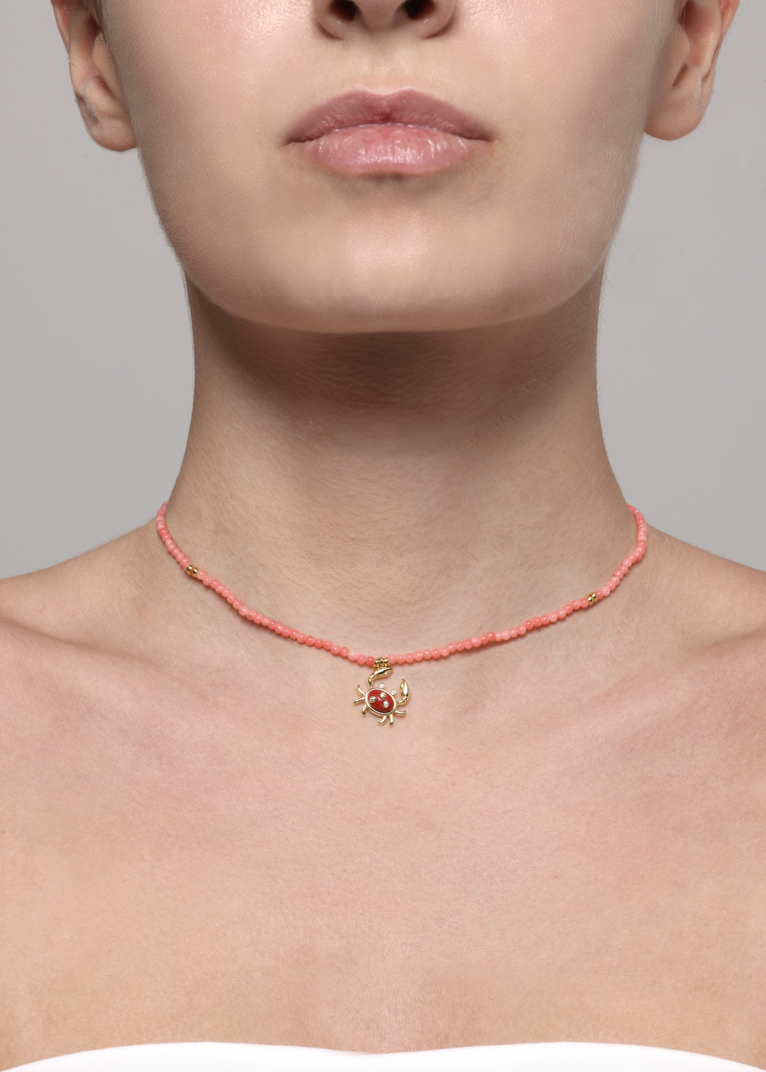 Coral Crab Necklace