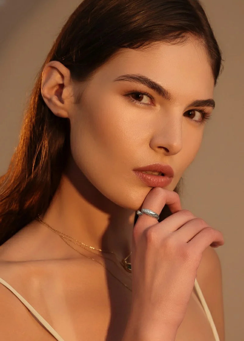 Silver Stardust Fang Ring