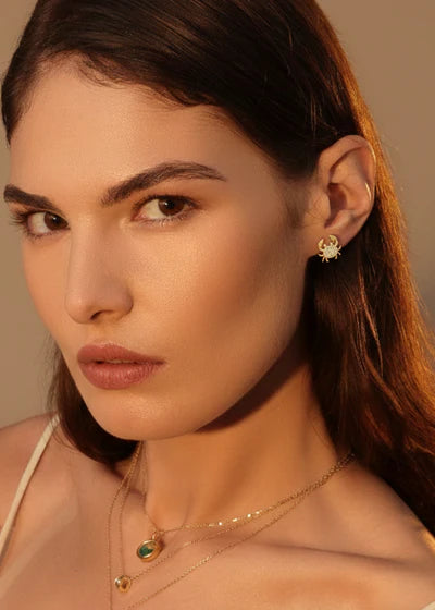 Shiny Stud Crab Earrings