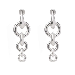 Triple Hoop Silver Earrings