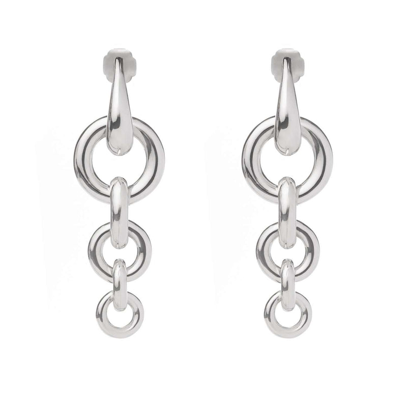 Triple Hoop Silver Earrings