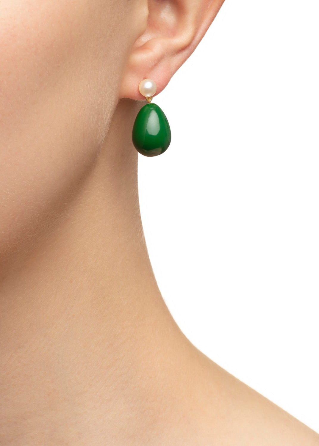 Green Mini Drop Earrings