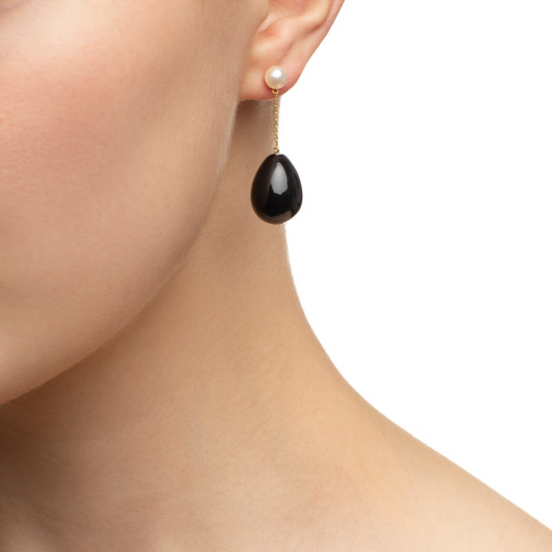 Black Mini Drop Earrings