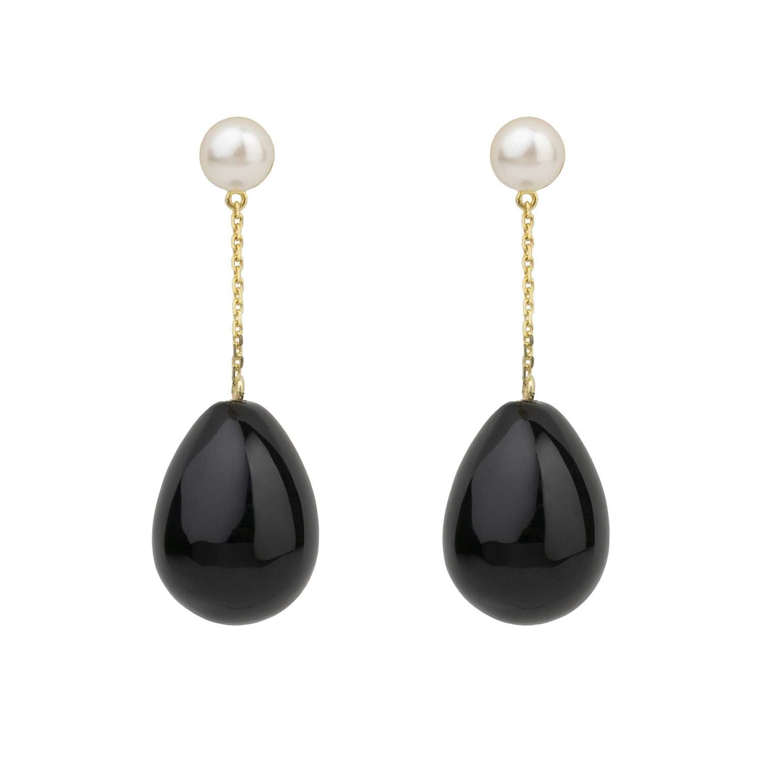 Black Mini Drop Earrings