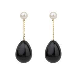 Black Mini Drop Earrings