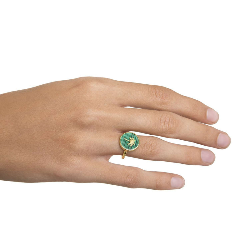 Malachite Palm Ring