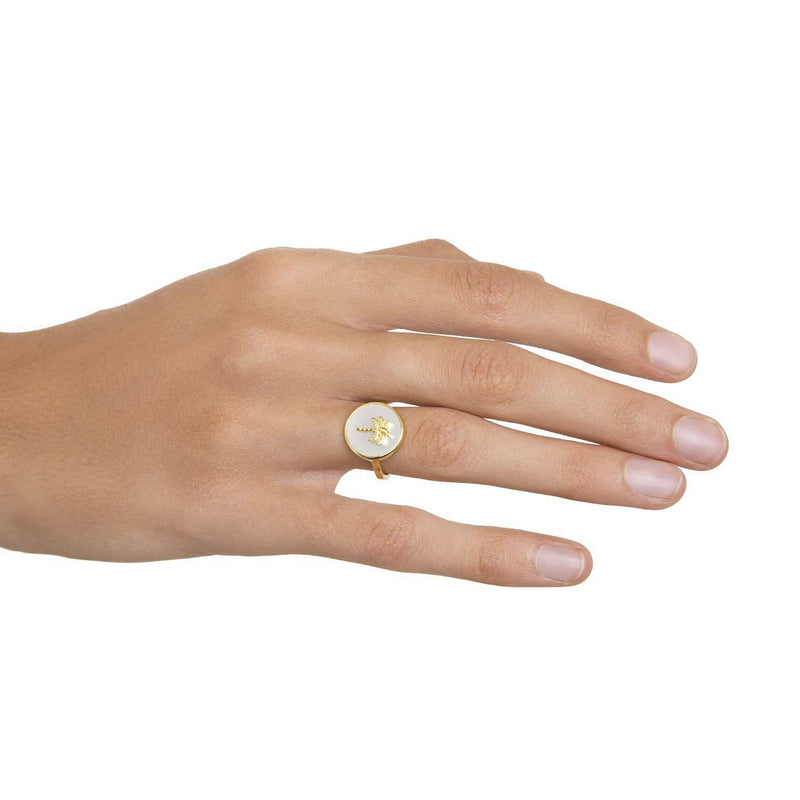 Palm Mother of Pearl Ring