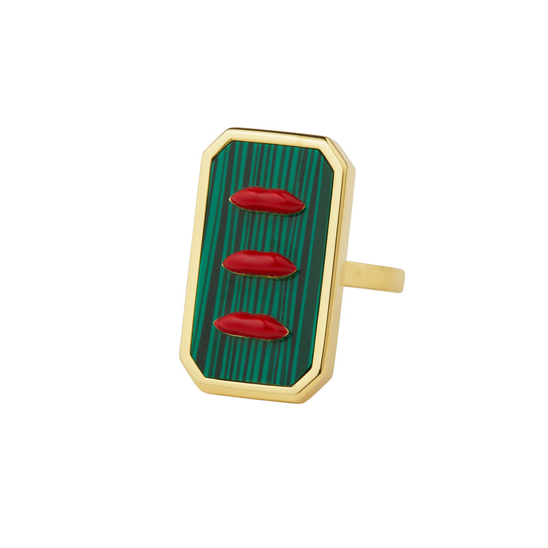 Malachite Lips Rings