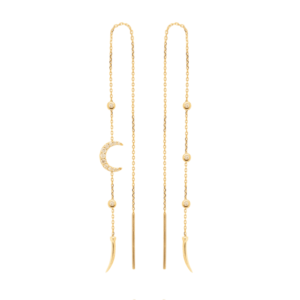 Moon Earrings with crystal