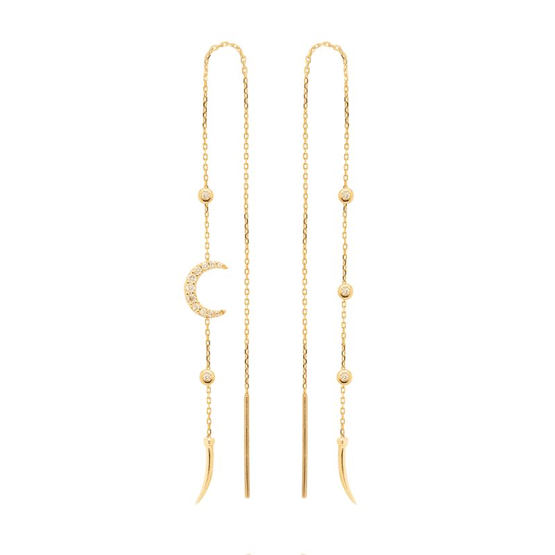 Moon Earrings with crystal