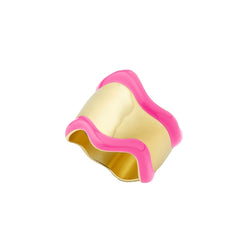 Neon Pink Wavy Ring