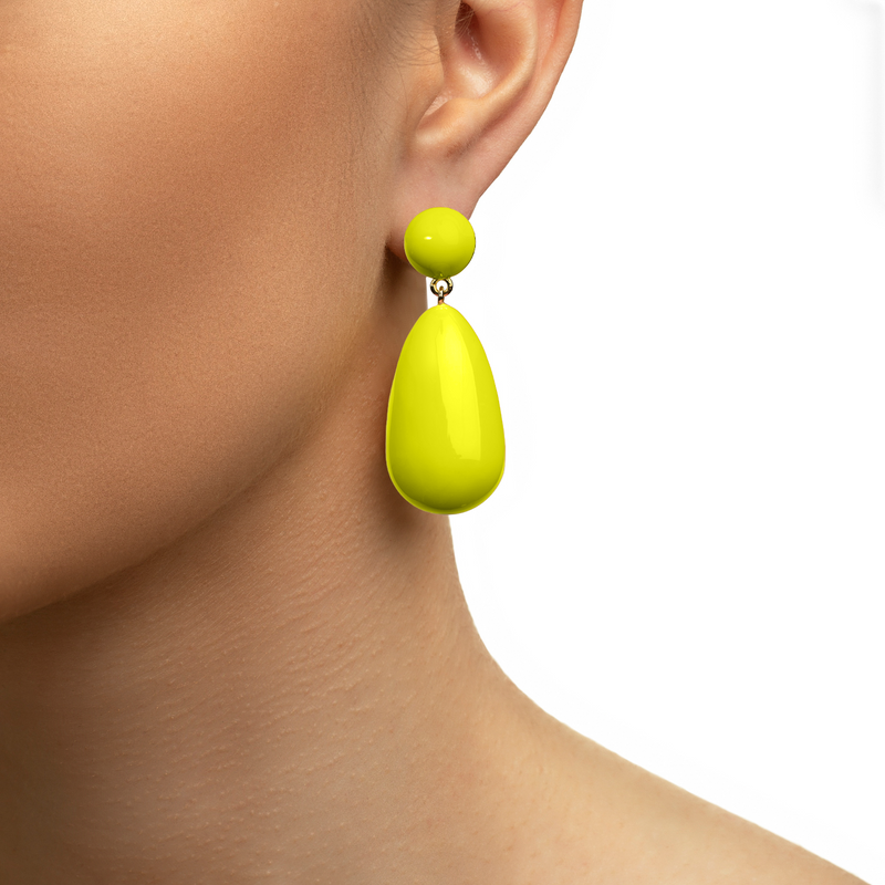 Neon Yellow Drop Earrings