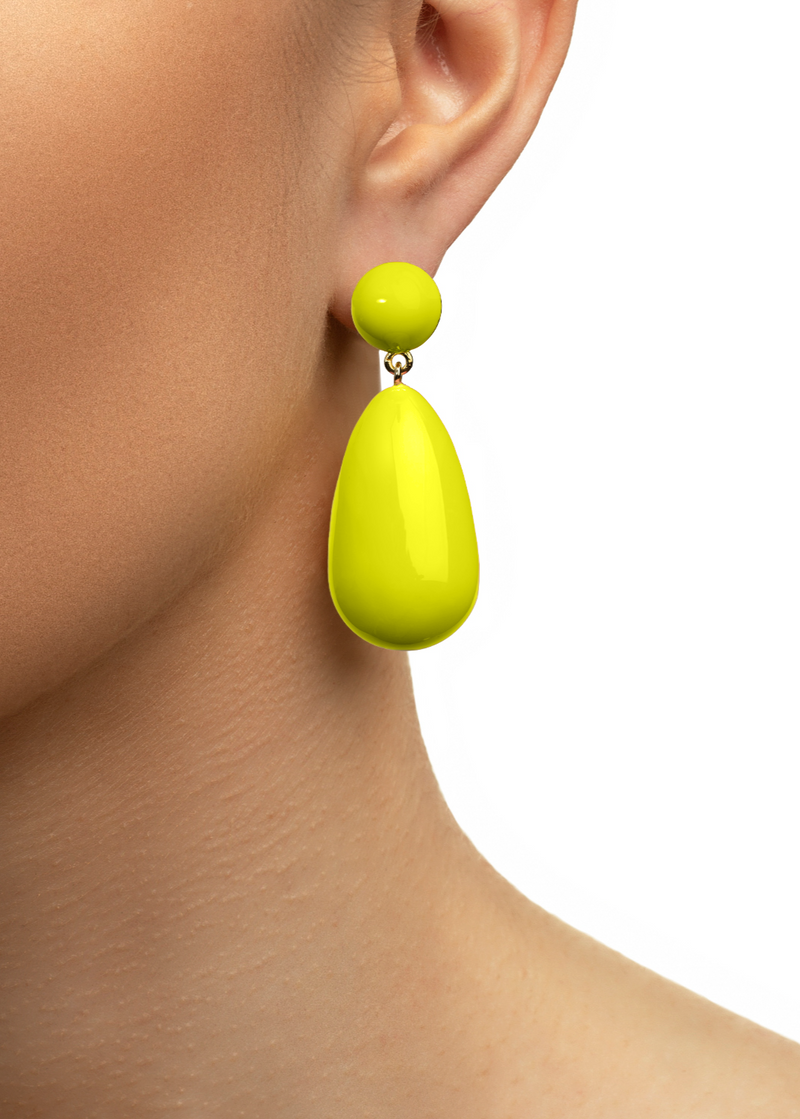 Neon yellow deals earrings