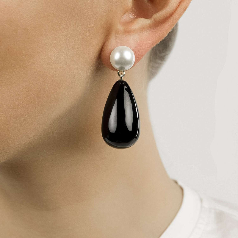 Black drop Earrings