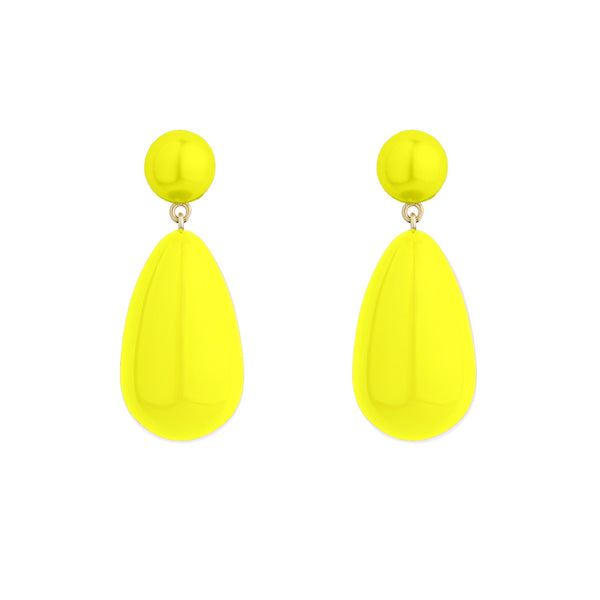 Neon Yellow Drop Earrings
