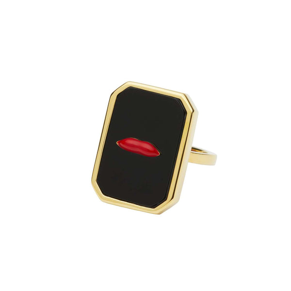 Onyx Lips Ring