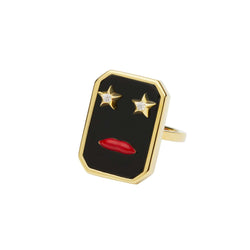 Onyx Lips Ring