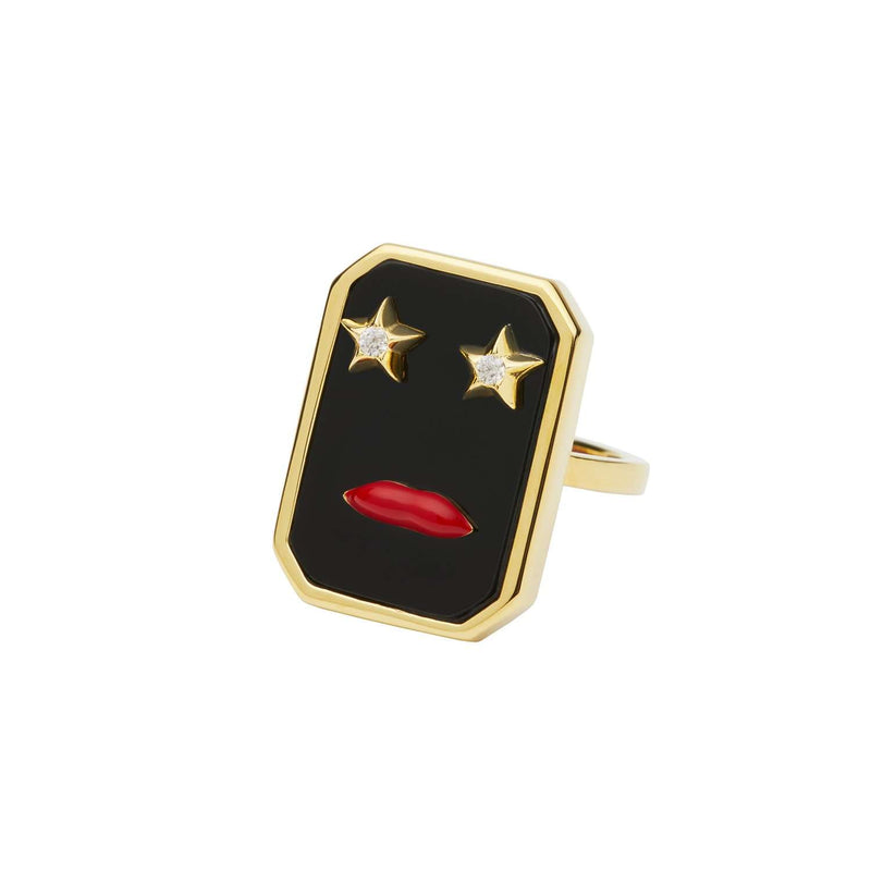 Onyx Lips Ring
