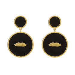 Onyx Lips Earring