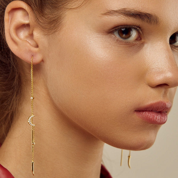 Moon Earrings with crystal