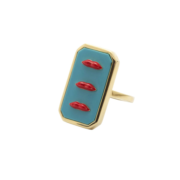 Turquoise lips ring