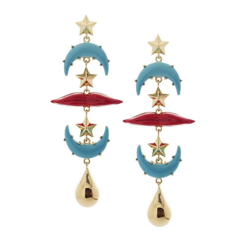 Star and moon earring