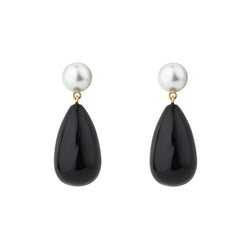 Black drop Earrings