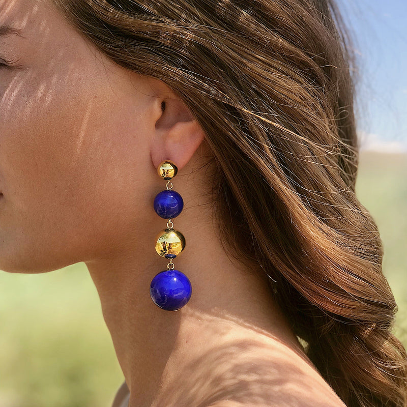 Galaxy purple enamel earrings