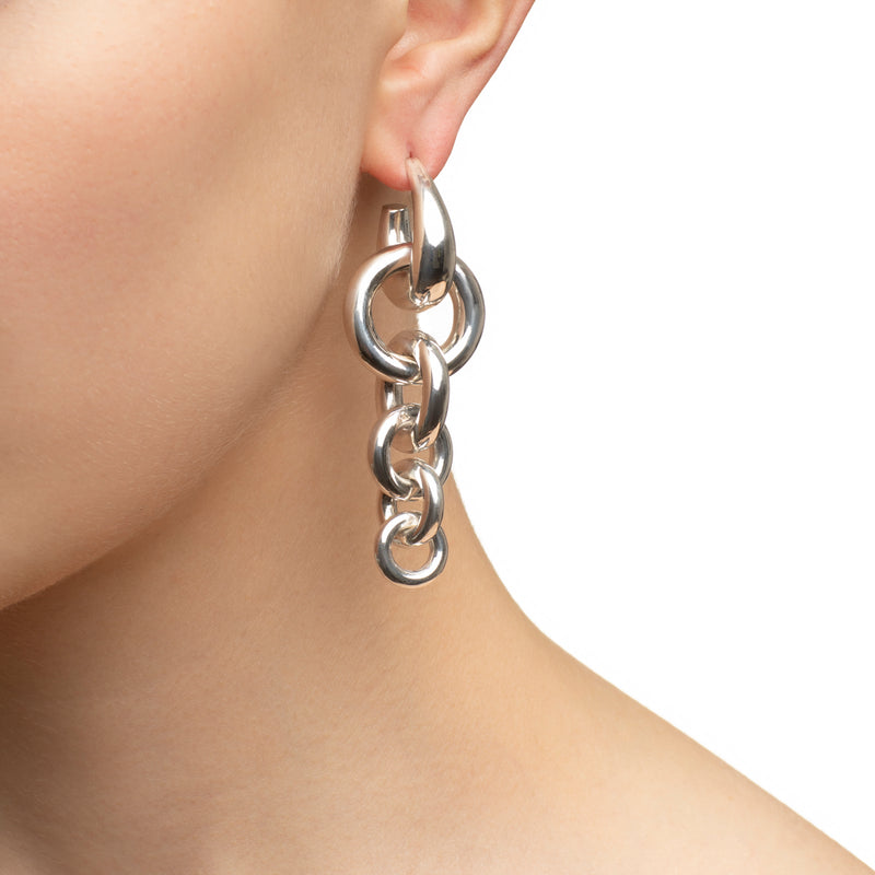 Triple Hoop Silver Earrings