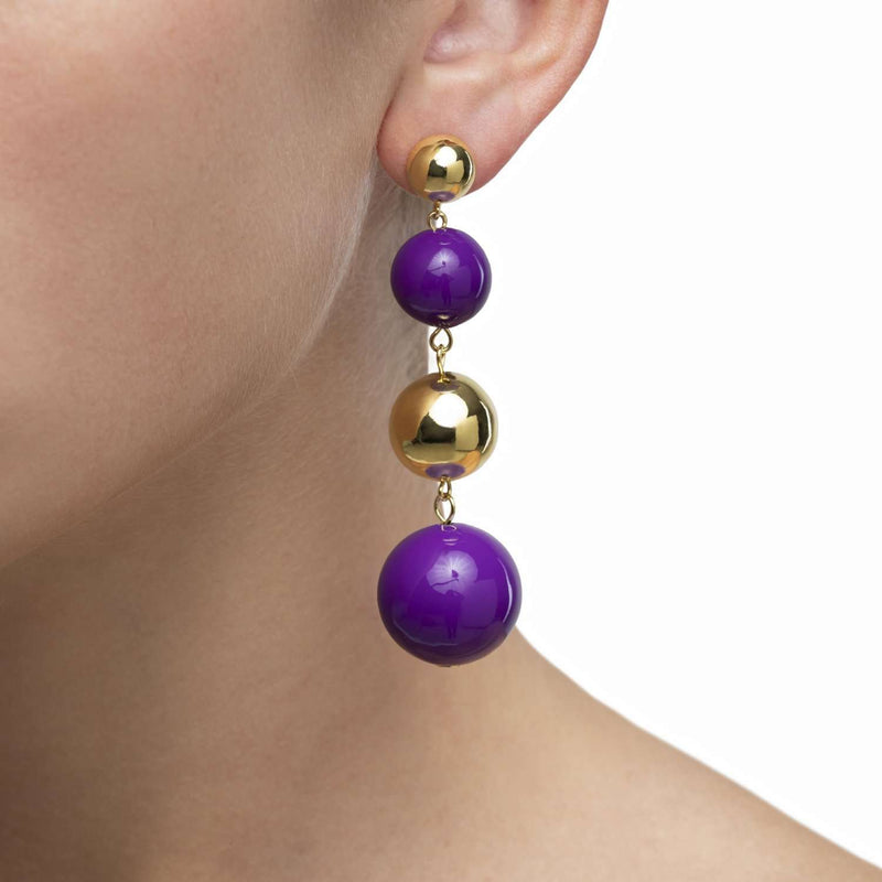 Galaxy purple enamel earrings