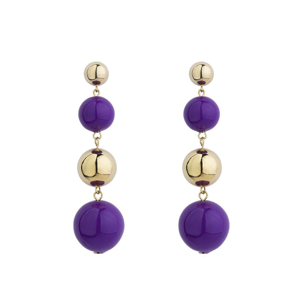 Galaxy purple enamel earrings