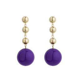 Galaxy purple enamel ball earrings