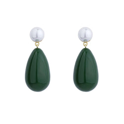 Green enamel earrings