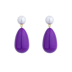 Purple Enamel Earrings